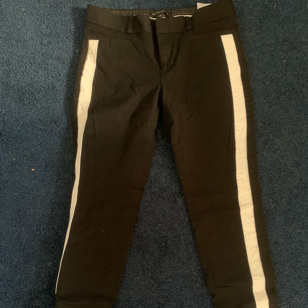 Banana Republic Black Dress Pants White Stripe